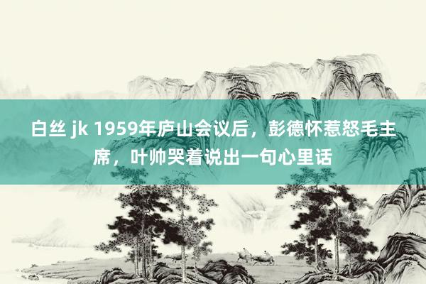 白丝 jk 1959年庐山会议后，彭德怀惹怒毛主席，叶帅哭着说出一句心里话