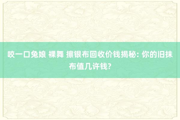 咬一口兔娘 裸舞 擦银布回收价钱揭秘: 你的旧抹布值几许钱?