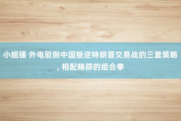 小姐骚 外电驳倒中国叛逆特朗普交易战的三套策略， 相配精辟的组合拳